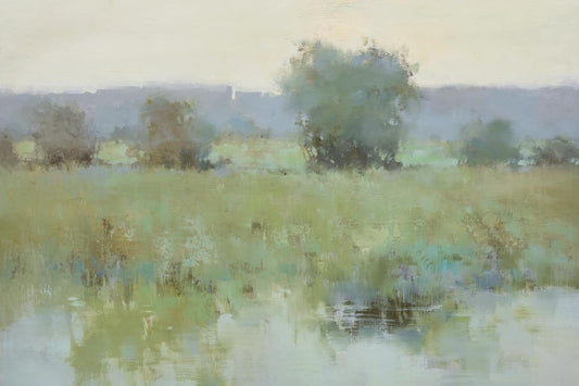 Original Oil Painting of Trees by Bank