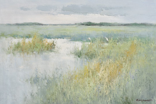 Original Oil Painting of Marsh Land