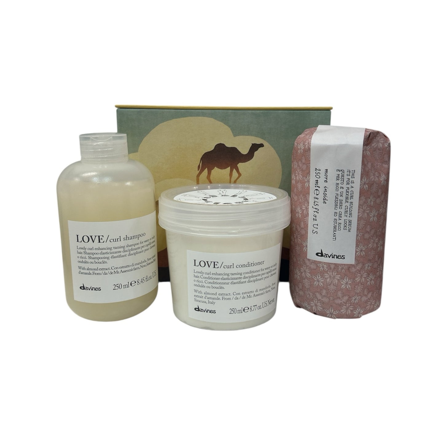 Davines LOVE CURL + MI Gift Set: Curl Shampoo & Conditioner 8.5 Oz + This is A CURL Building Serum 8.45 Oz - Display