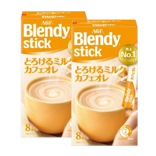 AGF Blendy Stick Melting Milk Cafe Au Lait 8 Sticks x 2 Boxes – Creamy & Smooth