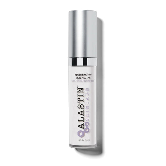 “Alastin Skincare Regenerating Skin Nectar with TriHex Technology 1 Oz in a sleek white bottle for skin renewal and firming.