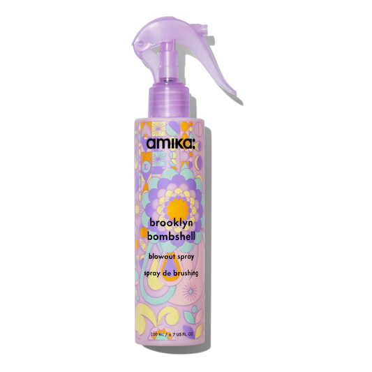 Amika Brooklyn Bombshell Blowout Blow Dry Spray 6.7 oz – heat protectant spray for smooth, voluminous hair