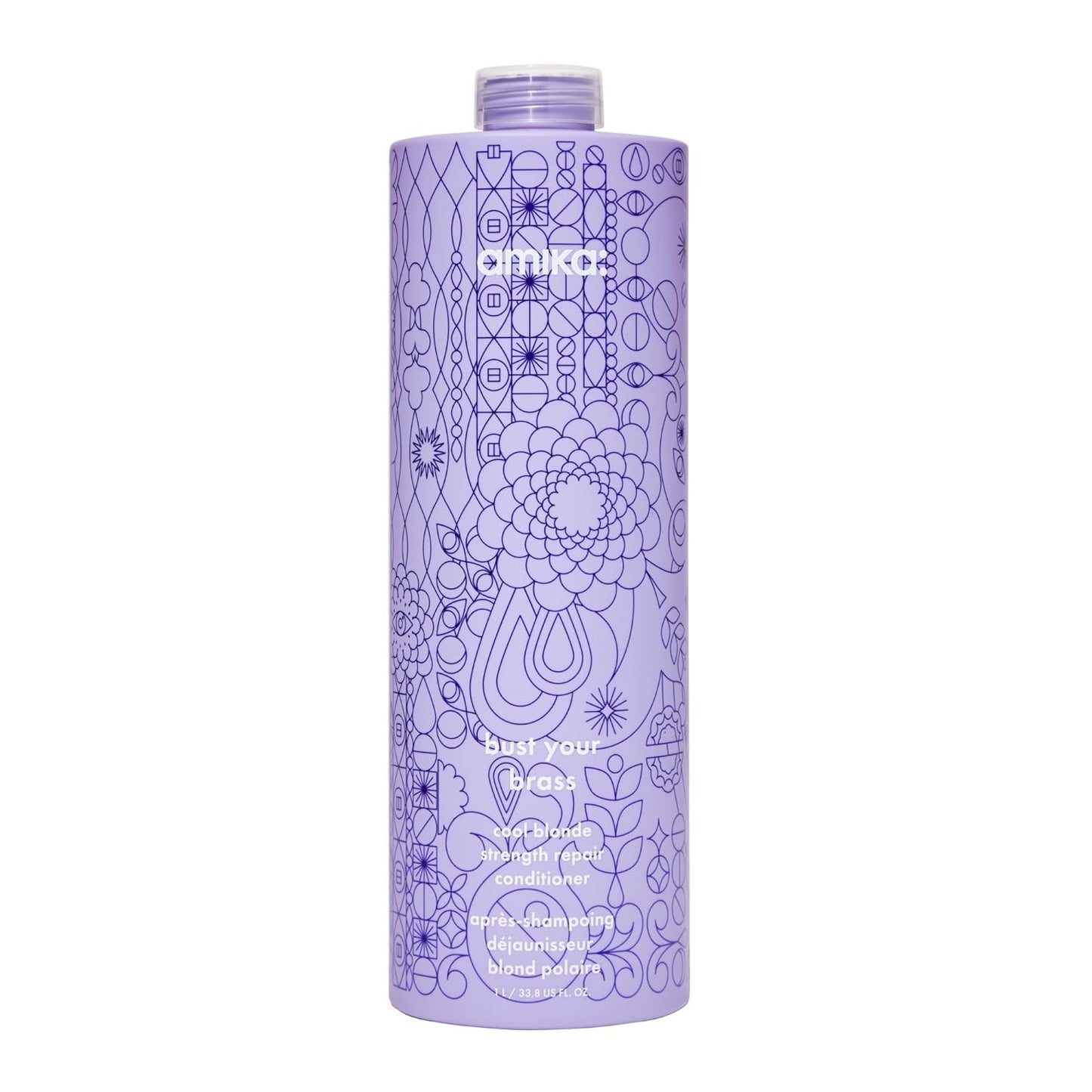 Amika Bust Your Brass Blonde Repair Conditioner 33.8 oz – vibrant tone & strength