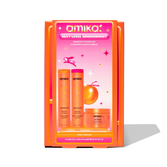 amika Next-Level Nourishment Set for deep hair hydration & care









