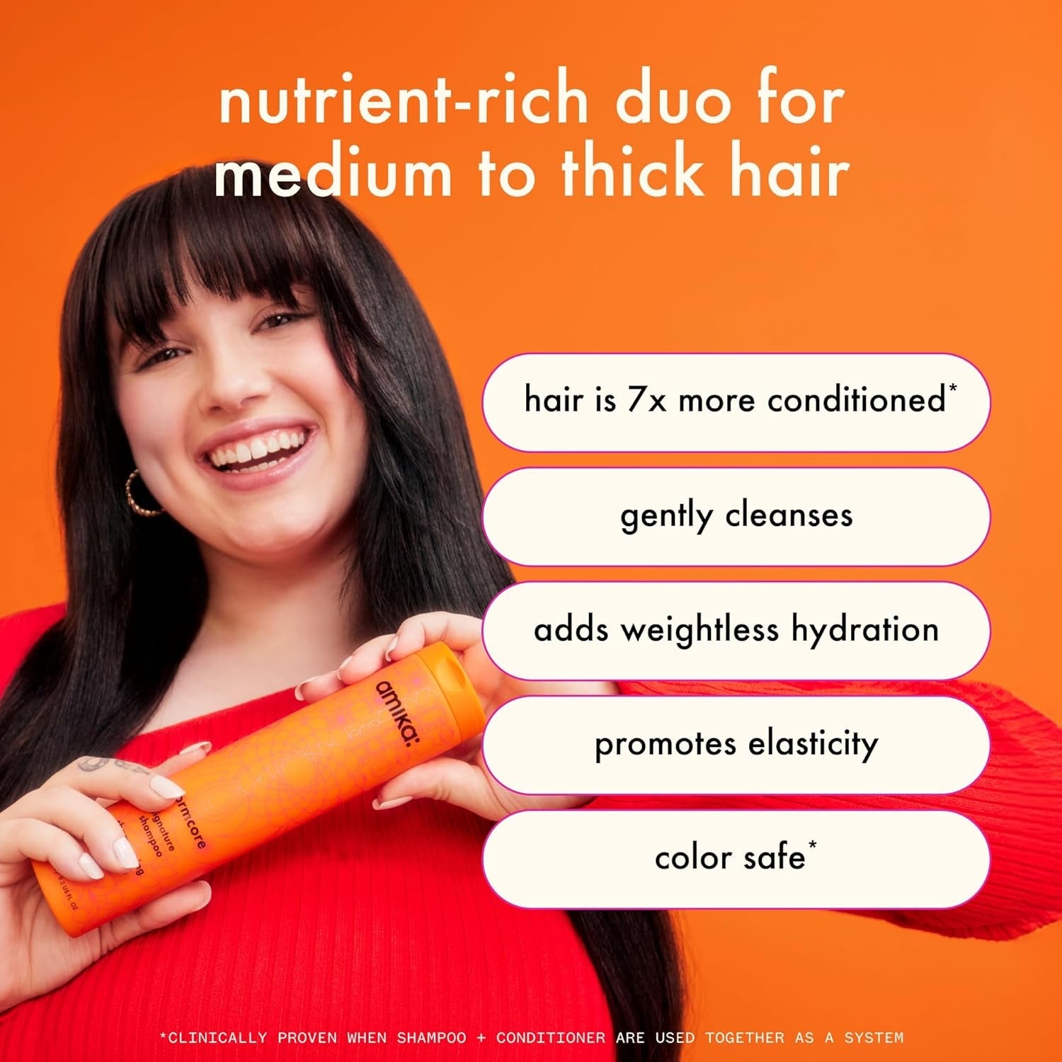 Amika Normcore Shampoo benefits – gentle cleanse, nourishes hair.
