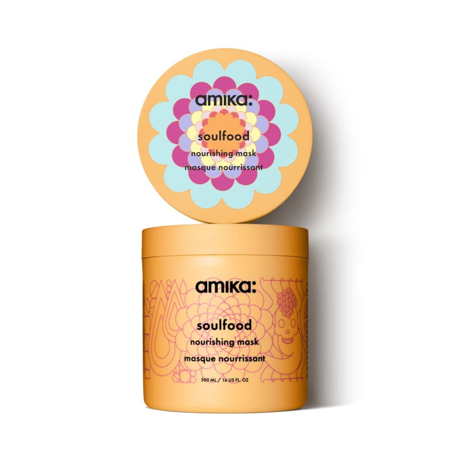 Amika Soulfood Nourishing Mask 16 oz – intensive conditioner for deeply nourished, soft hair.