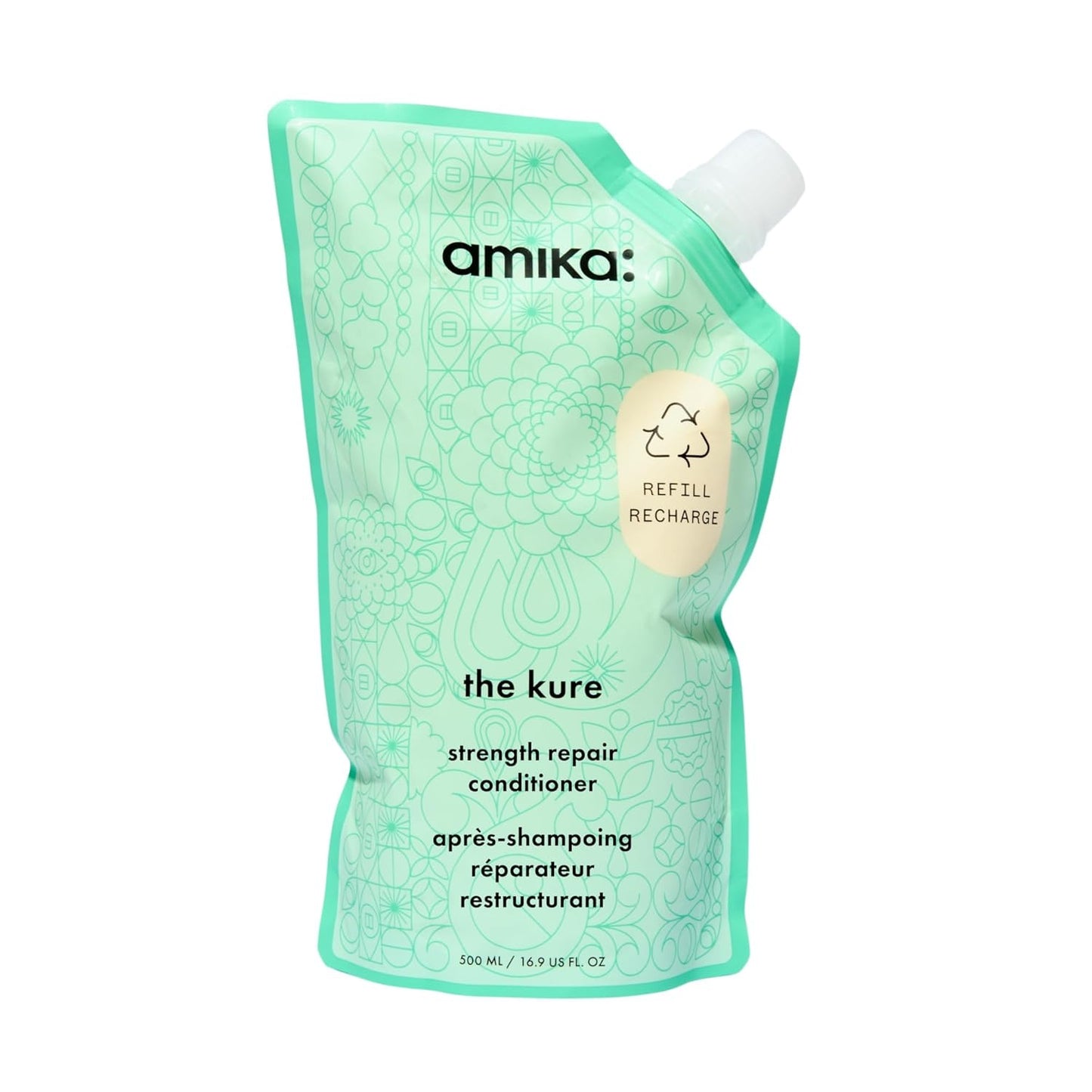 Amika The Kure Repair Conditioner 16.9 oz – restores and strengthens hair.