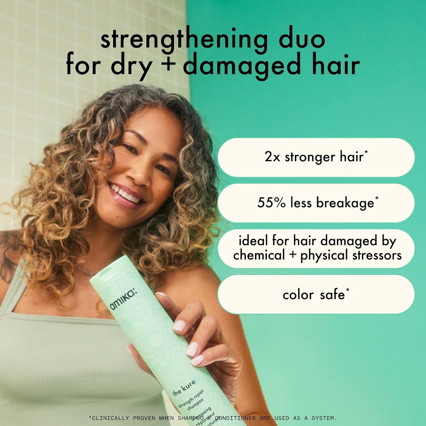 Amika The Kure Repair Conditioner – strengthens and repairs hair.