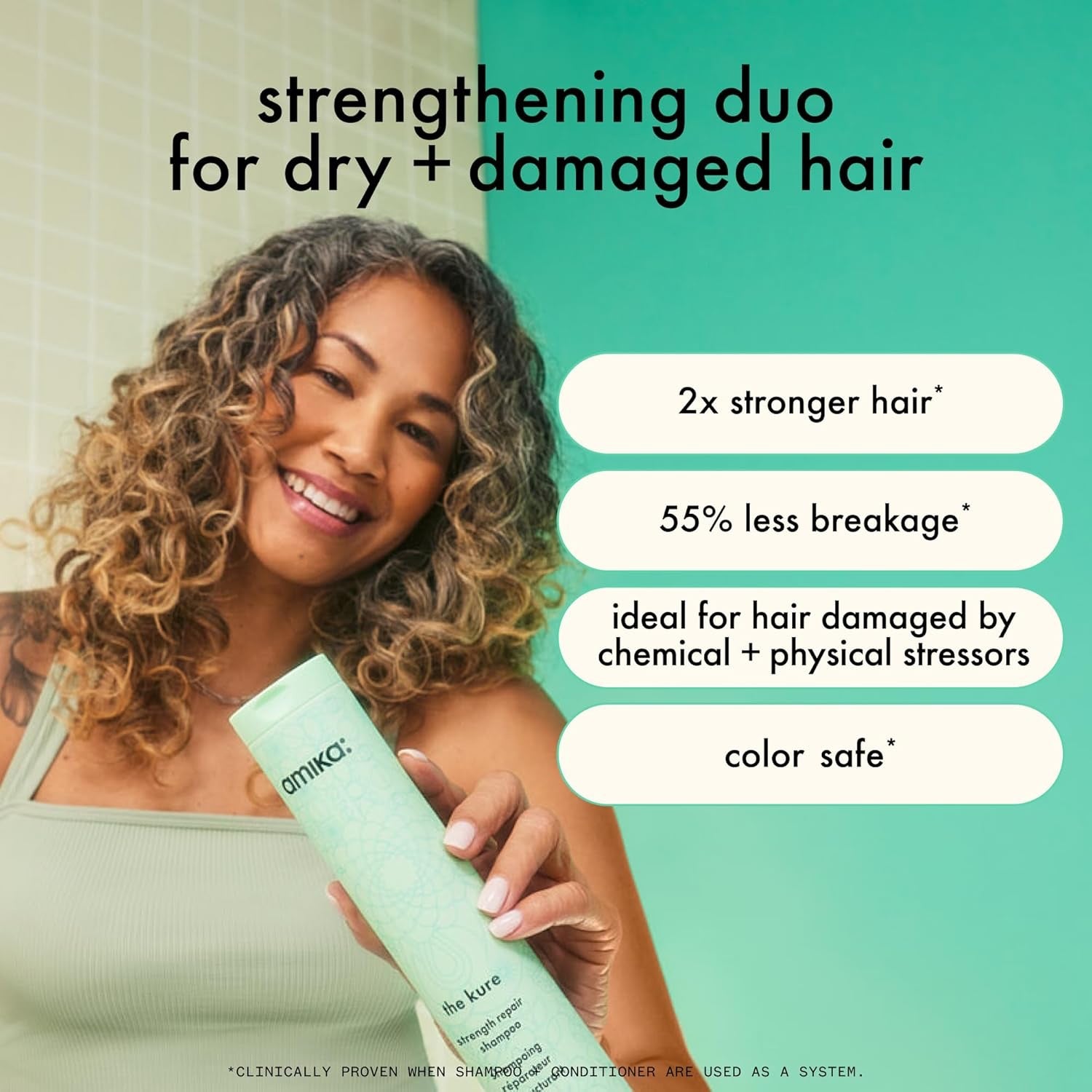 Amika The Kure Repair Conditioner – strengthens and repairs hair.