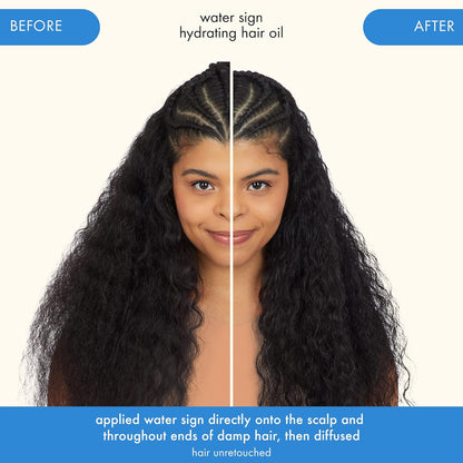 Amika Water Sign Hydrating Hair Oil with Hyaluronic Acid 1.7 Oz - Before and After