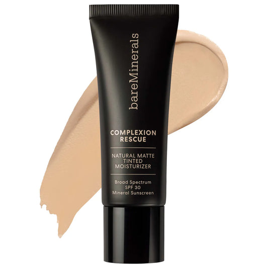 BareMinerals Complexion Rescue Natural Matte Tinted Moisturizer with Mineral SPF 30 in Opal 01 shade for hydrating, matte natural coverage