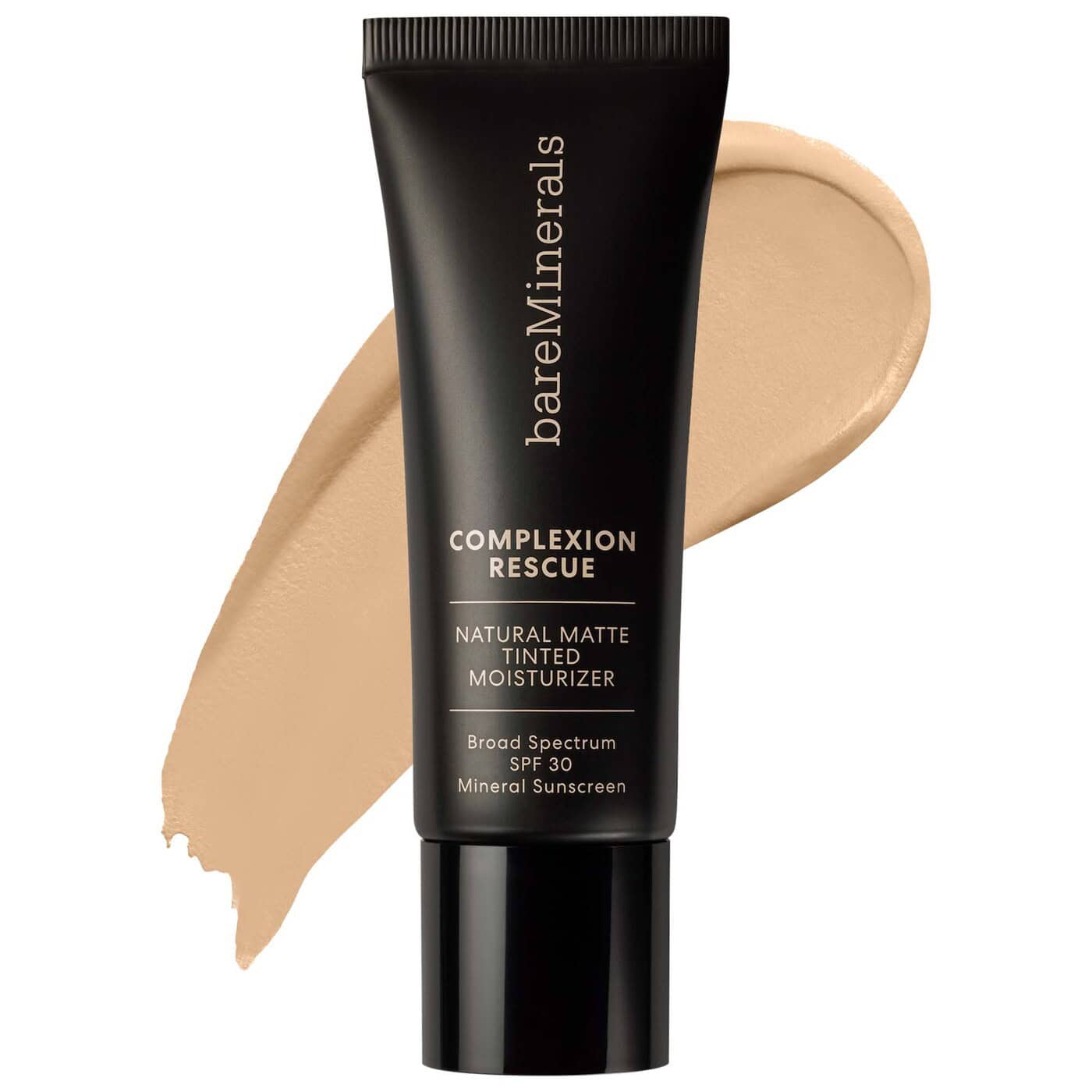 BareMinerals Complexion Rescue Natural Matte Tinted Moisturizer with Mineral SPF 30 in Wheat 4.5 shade for hydrating, matte natural coverage