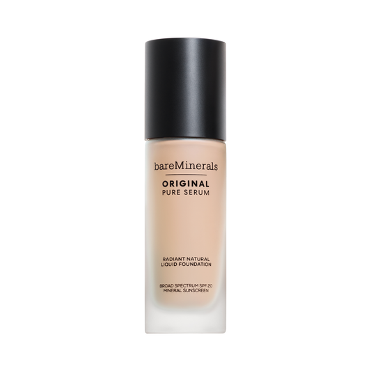 bareMinerals ORIGINAL Pure Serum Radiant Natural Liquid Foundation Mineral SPF 20 – lightweight, radiant liquid foundation with mineral SPF protection