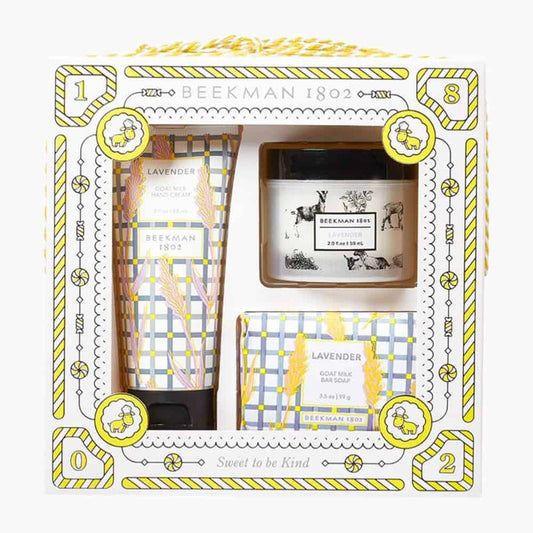 Beekman 1802 Lavender Sweet To Be Kind Goat Milk Skincare Gift Set – soothing skincare set with goat milk and lavender
