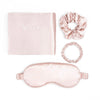 Blissy Dream Set Pink with silk pillowcase and sleep mask for soft hair and radiant skin