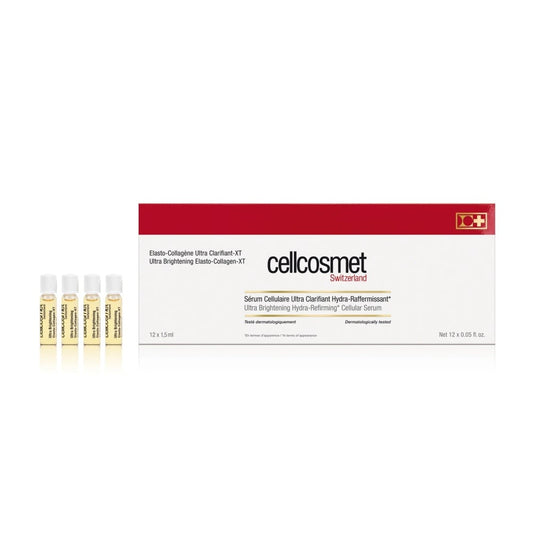 Cellcosmet Ultra Brightening Elasto-Collagen-XT 12 x 1.5 ml – brightening and firming serum ampoules for radiant, youthful skin







