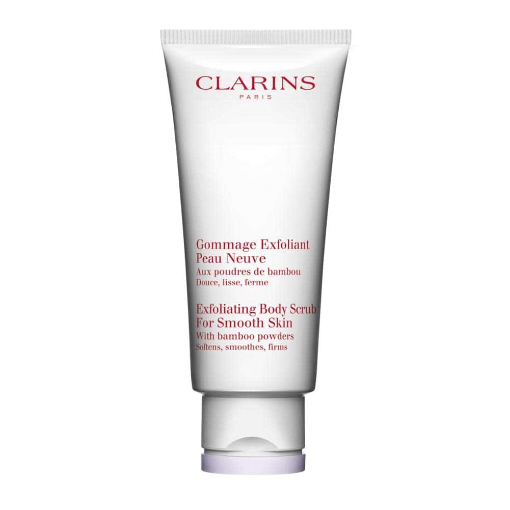 Clarins Exfoliating Gentle Body Scrub for Smooth Skin 6.9 oz tube with bamboo powders for soft, radiant skin