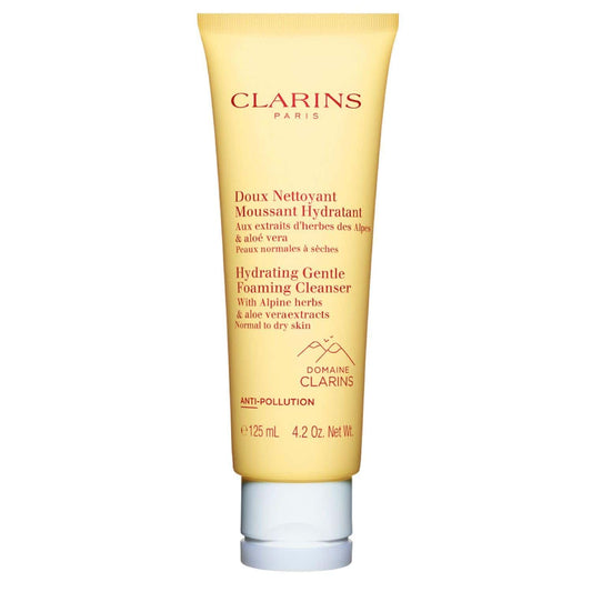 Clarins Hydrating Gentle Foaming Cleanser 4.2 oz tube for soft, refreshed, and hydrated skin