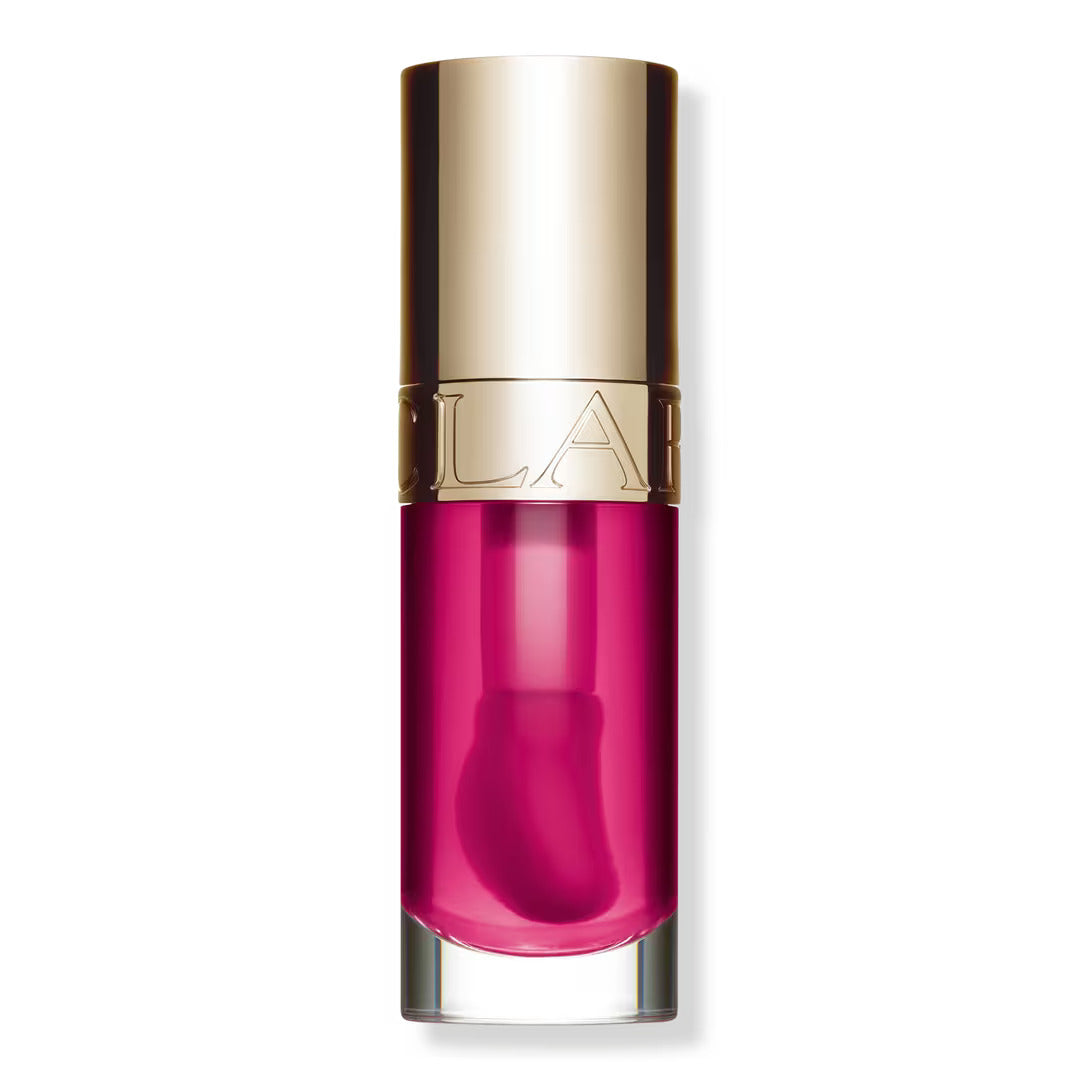 Clarins Lip Comfort Oil Hydrating and Plumping Lip Oil in Raspberry shade for glossy, nourished lips