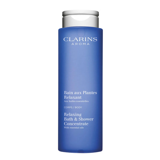 Clarins Relaxing Bath and Shower Concentrate 6.7 oz bottle for soothing and calming skin