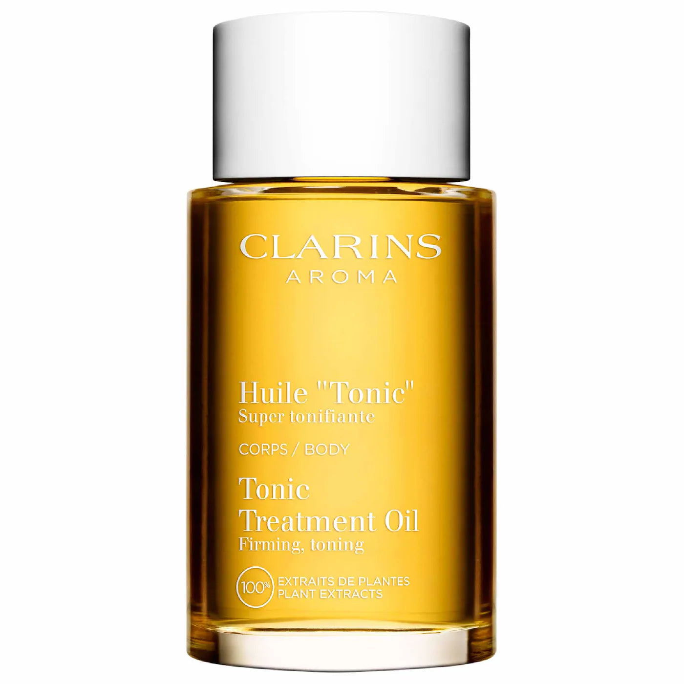 Clarins Tonic Body Firming & Tightening Treatment Oil 3.4 oz bottle for firm, toned skin
