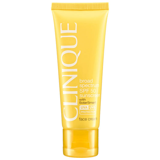 Clinique Broad Spectrum SPF 50 Sunscreen Face Cream 1.7 oz tube for daily high-level sun protection and hydration