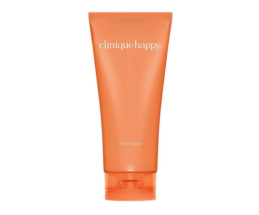 Clinique Happy Body Wash 6.7 oz bottle with a fresh, citrus floral scent for gentle cleansing