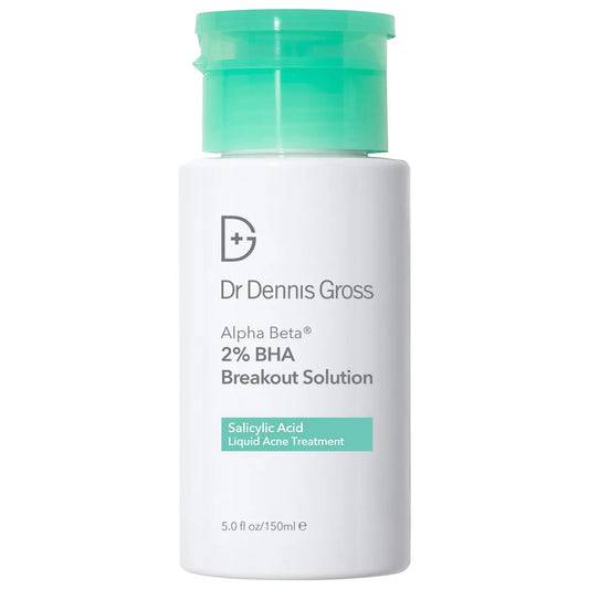 Dr. Dennis Gross Alpha Beta 2% BHA Breakout Solution 5.0 oz bottle for clearing and preventing breakouts