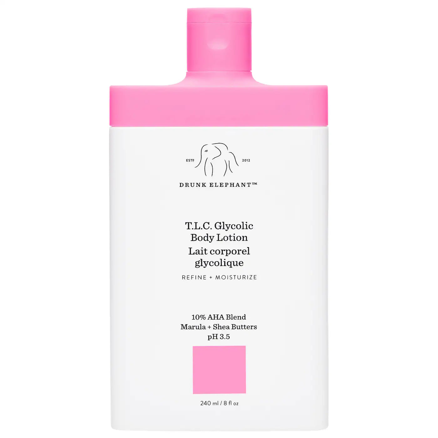 Drunk Elephant T.L.C Glycolic Body Lotion 8 OZ for exfoliating, smoothing, and hydrating rough or dull skin








