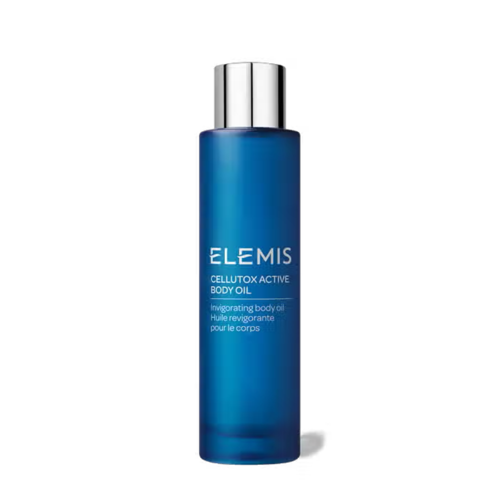 Bottle of Elemis Cellutox Active Body Oil 100ml for detox and skin toning.

