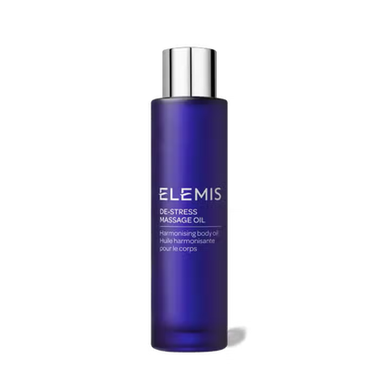 Elemis De-Stress Massage Oil 100ml for calming and hydrating skin.