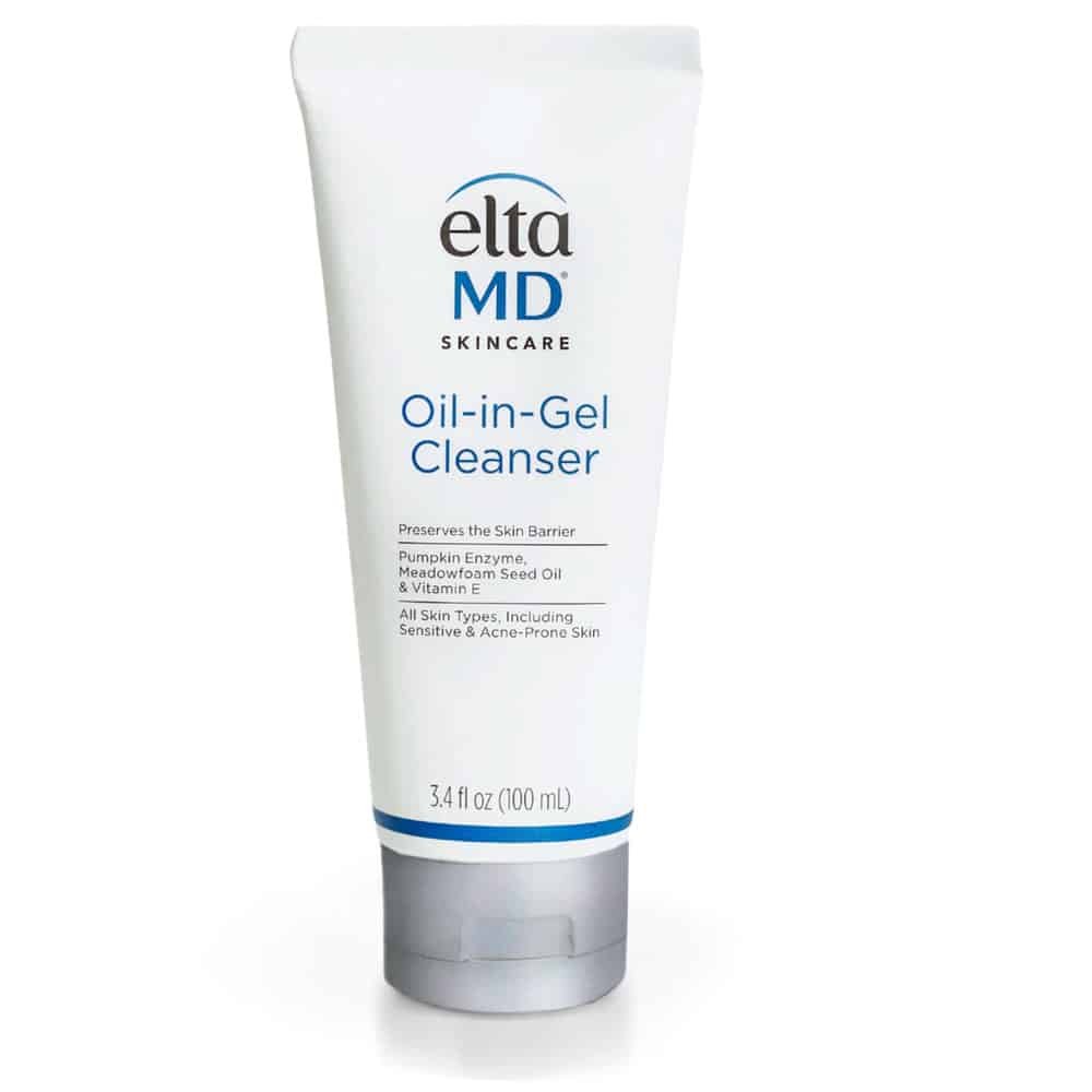 EltaMD Oil in Gel Cleanser 3.4 oz – gentle cleansing gel that removes impurities and oil.