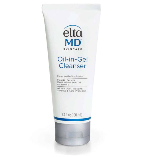 EltaMD Oil in Gel Cleanser 3.4 oz – gentle cleansing gel that removes impurities and oil.