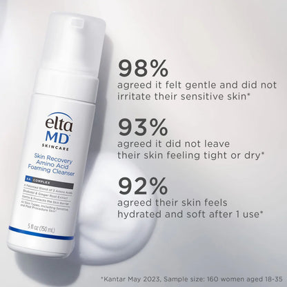 EltaMD Skin Recovery Amino Acid Foaming Cleanser 1 Oz tube on white background.