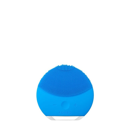 FOREO LUNA Mini 2 Aquamarine facial cleansing brush in aquamarine shade.