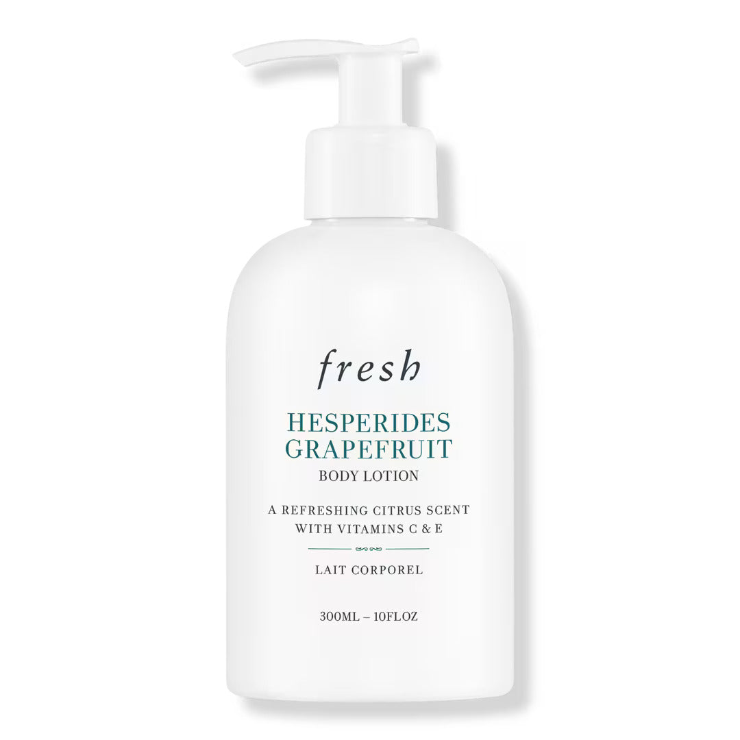 Fresh Hesperides Grapefruit Body Lotion 10 oz bottle with refreshing citrus scent