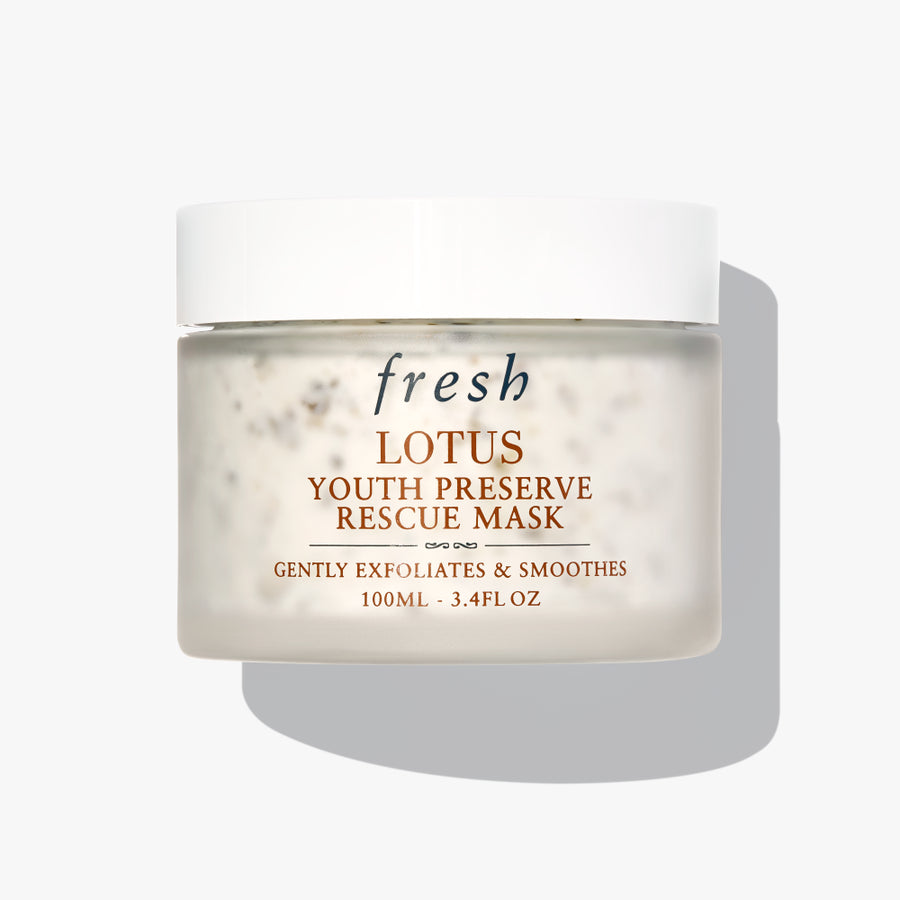 Fresh Lotus Youth Preserve Exfoliating Rescue Mask jar — gently refines and revitalizes skin