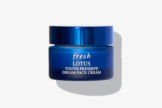 Jar of Fresh Lotus Youth Preserve Radiance Renewal Night Cream for glowing, revitalized skin