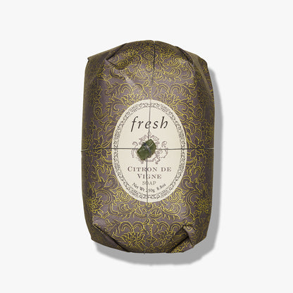 Fresh Oval Soap Citron de Vigne wrapped in elegant paper with a sparkling citrus scent