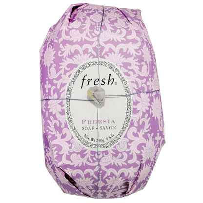 Fresh Oval Soap in Freesia scent with signature hand-wrapped packaging