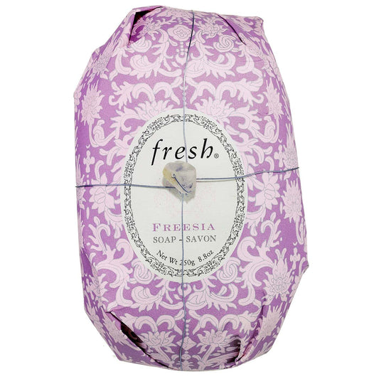 Fresh Oval Soap in Freesia scent with signature hand-wrapped packaging