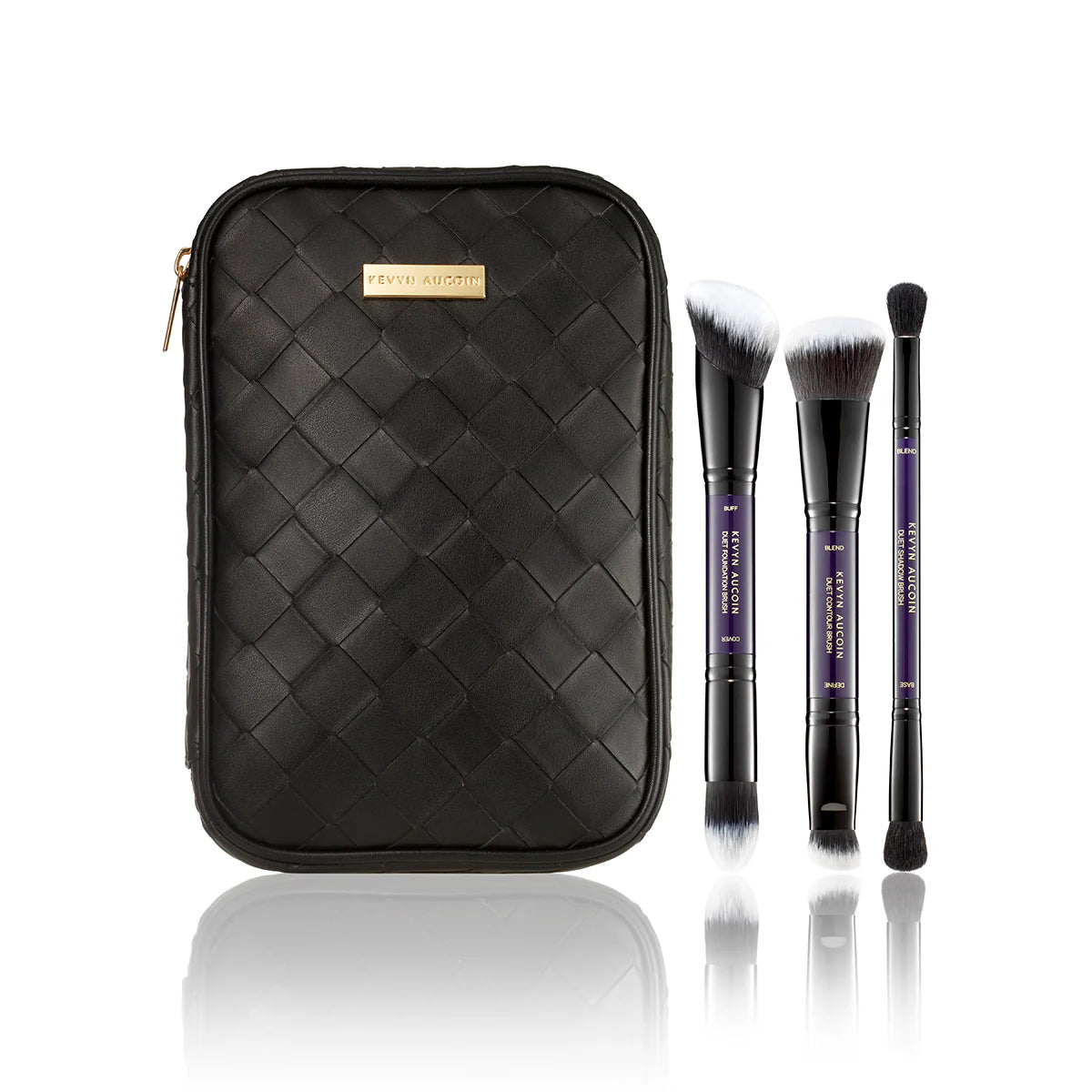 Kevyn Aucoin Making Faces Brush Set with dual-ended brushes in black case