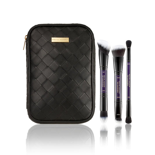 Kevyn Aucoin Making Faces Brush Set with dual-ended brushes in black case