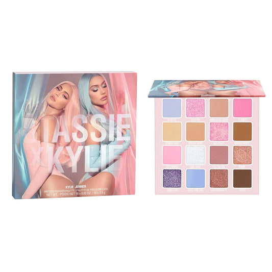 Kylie Cosmetics Stassie Collection Pressed Powder Palette with 16 shades, 0.03 OZ each for versatile makeup looks