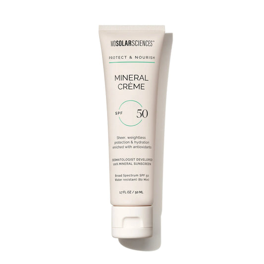 MD Solar Sciences Mineral Crème SPF 50 1.7 OZ tube for broad-spectrum sun protection and skin hydration