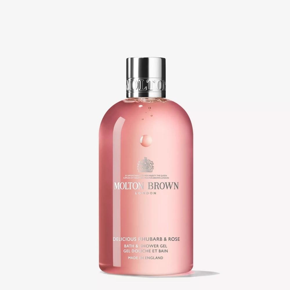 Molton Brown Rhubarb & Rose Bath & Shower Gel 10 fl oz – sweet, tangy floral scent.