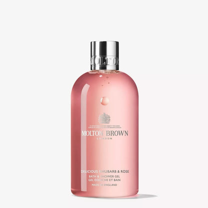 Molton Brown Rhubarb & Rose Bath & Shower Gel 10 fl oz – sweet, tangy floral scent.