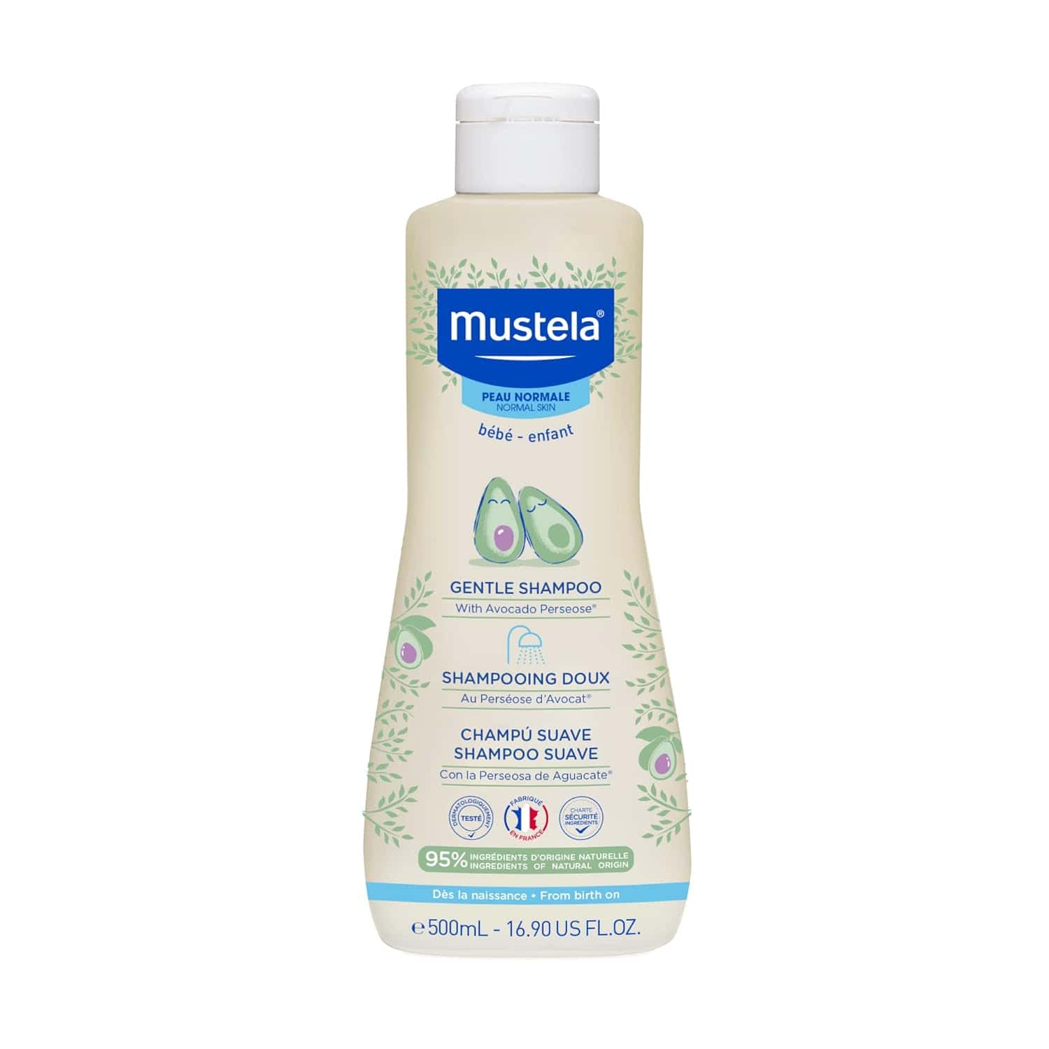 Mustela Gentle Shampoo 6.76 OZ – mild, tear-free shampoo for babies.