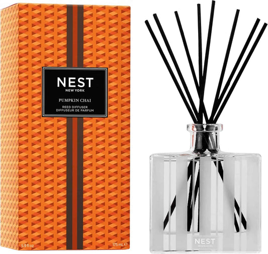 NEST New York Pumpkin Chai Reed Diffuser 5.9 oz for a warm, spiced autumn ambiance