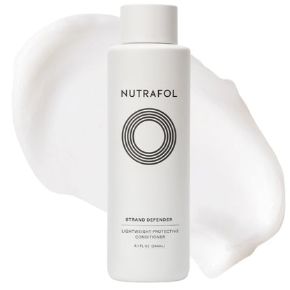Nutrafol Strand Defender Lightweight Protective Conditioner for hair care.